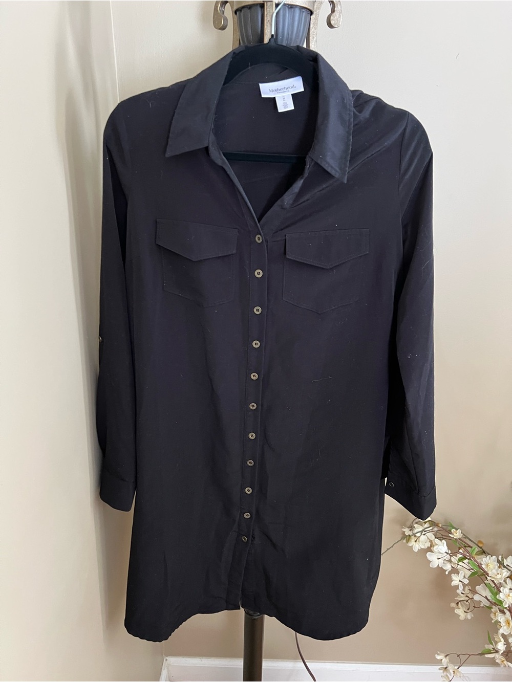 Motherhood Maternity Black Button-Down Maternity Shirt